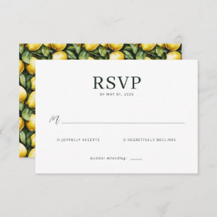 Sunny Lemon Wedding RSVP Card