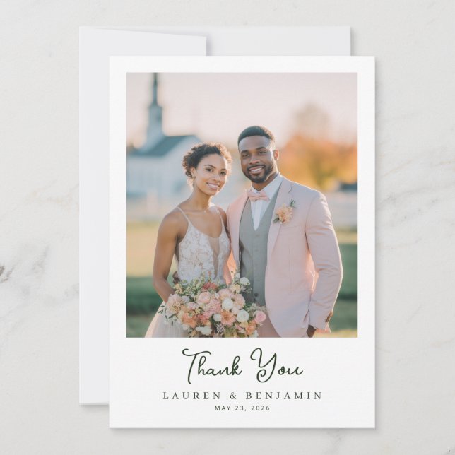 Sunny Lemon Wedding Thank You Card (Front)