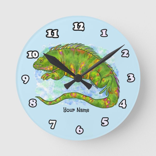 Sunny Lizard Round Clock (Front)