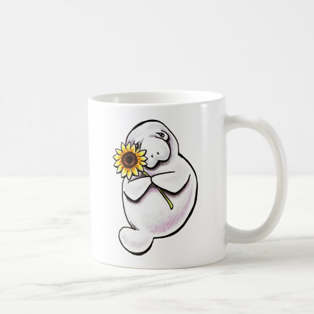 Sunny Manatee Off-Leash Art™ Coffee Mug (Right)