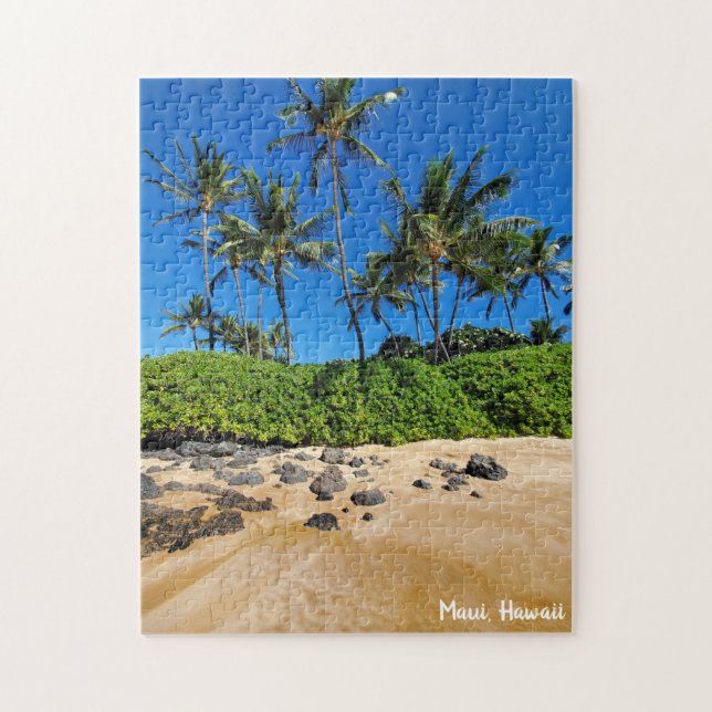 Sunny Maui Beach and Palm Trees Jigsaw Puzzle (Vertical)