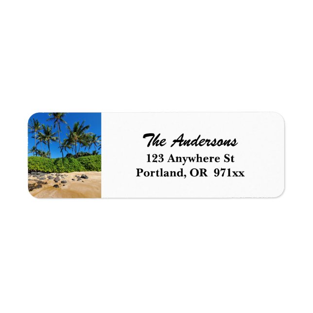 Sunny Maui Beach Return Address Label (Front)