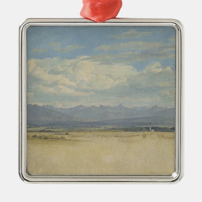 Sunny Mountainous Panorama, 1829 Metal Tree Decoration (Front)