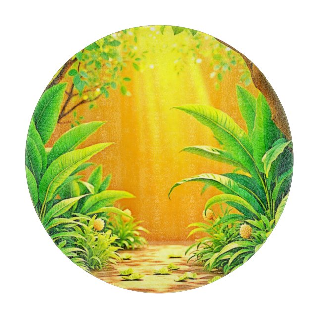 Sunny Nature Path Art Cutting Board (Front)
