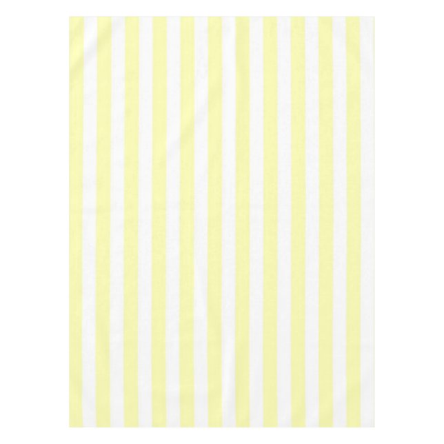 Sunny Nautical  Pastel Yellow Stripes Pattern  Tablecloth (Front)