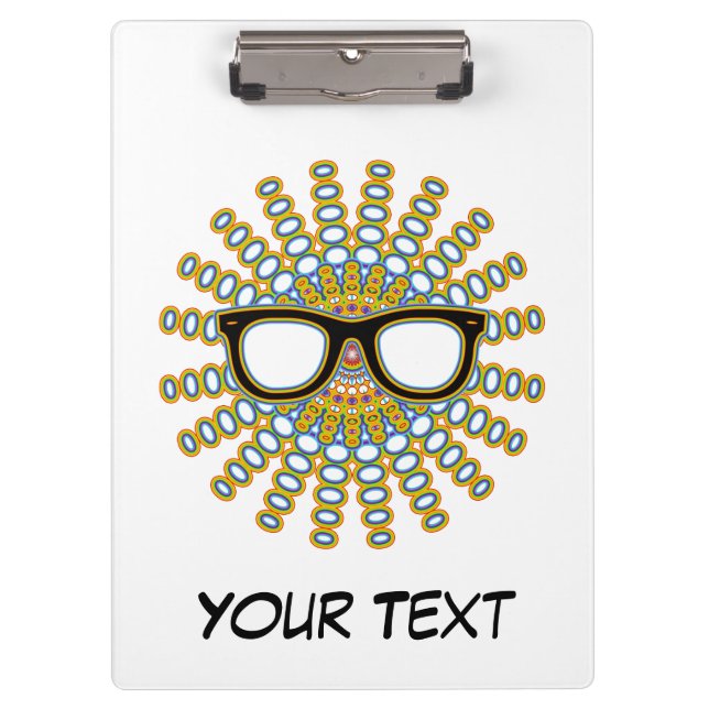 Sunny Nerd Glasses + your backgr. & ideas Clipboard (Front)