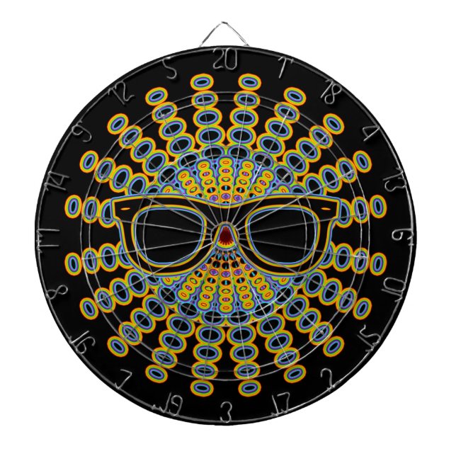 Sunny Nerd Glasses + your backgr. & ideas Dartboard (Front)