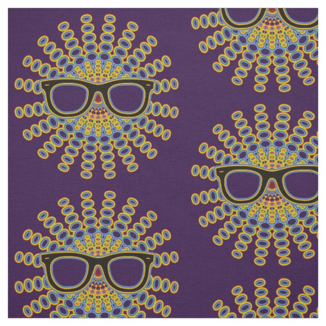 Sunny Nerd Glasses + your backgr. & ideas Fabric (Swatch)