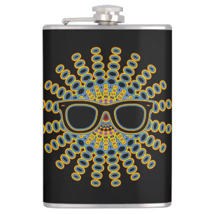Sunny Nerd Glasses + your backgr. & ideas Hip Flask