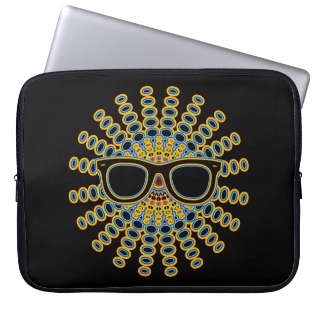 Sunny Nerd Glasses + your backgr. & ideas Laptop Sleeve (Front)