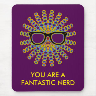 Sunny Nerd Glasses + your backgr. & ideas Mouse Pad