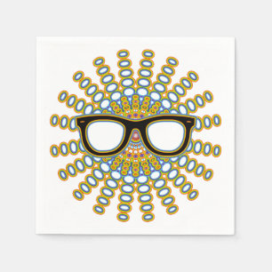 Sunny Nerd Glasses + your backgr. & ideas Napkin