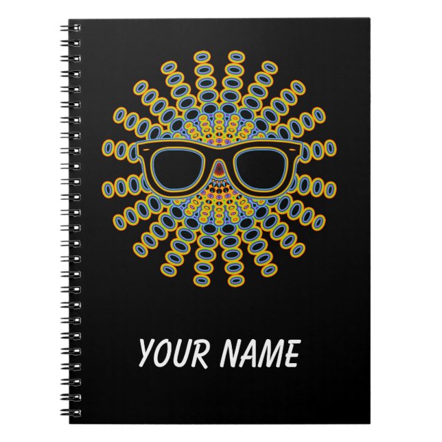 Sunny Nerd Glasses + your backgr. & ideas Notebook (Front)