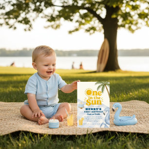Sunny One in the Sun Picnic and Paddle Invitation