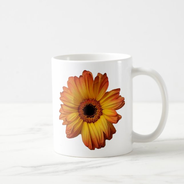 Sunny Orange gerbera flower bloom Coffee Mug (Right)