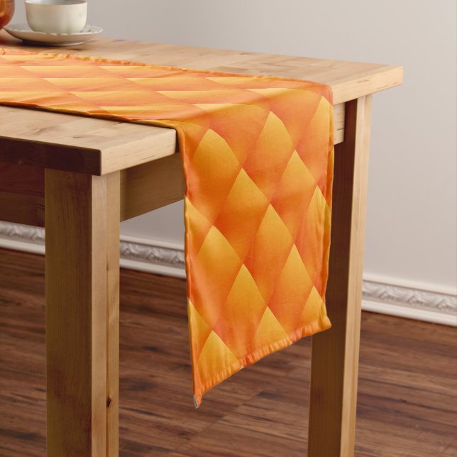 Sunny Orange Kaleidoscope   Colourful Table Runner (In Situ)