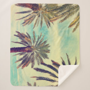 Sunny Palm Plantation: Cultivated Oasis. Sherpa Blanket
