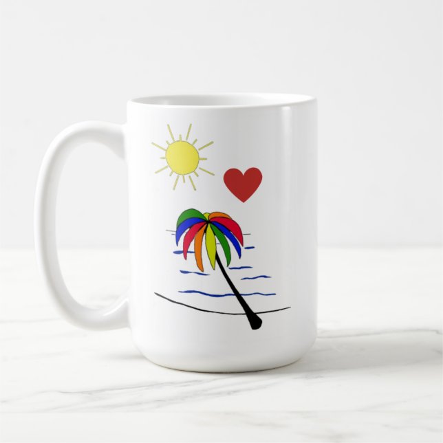 Sunny Palm Tree coffee mug  (Left)
