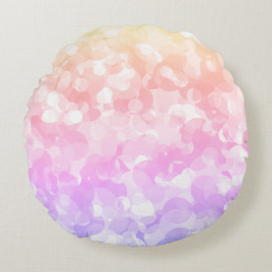 Sunny Pastel Colours Bubbly Polka Dots Round Cushion