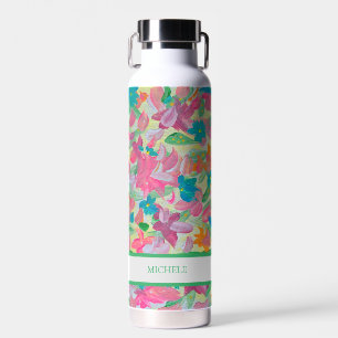 Sunny Pastel Floral Water Bottle
