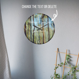 Sunny pine forest large clock