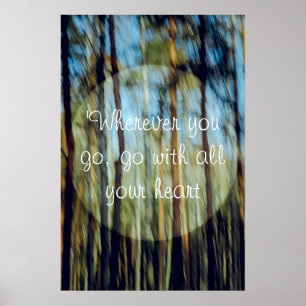 Sunny pine forest poster