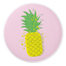 Sunny Pineapple Modern Graphic Art Yellow Green 