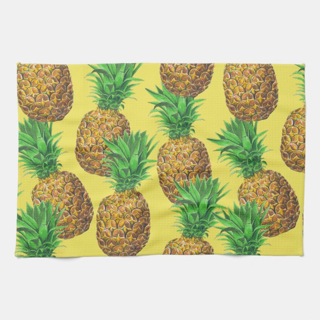 Sunny pineapples tea towel (Horizontal)