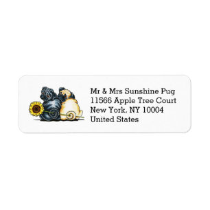 Sunny Pugs Personalised Return Address Label