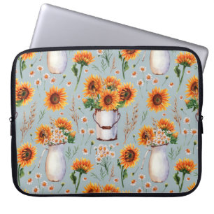 Sunny Rustic Watercolor, Seamless Pattern. Laptop Sleeve