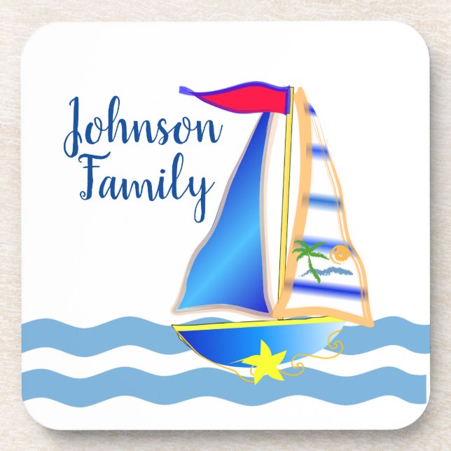 Sunny Sailing Day Custom Coaster (Front)