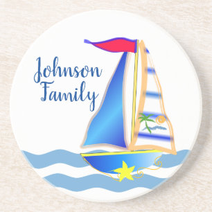 Sunny Sailing Day Custom Coaster
