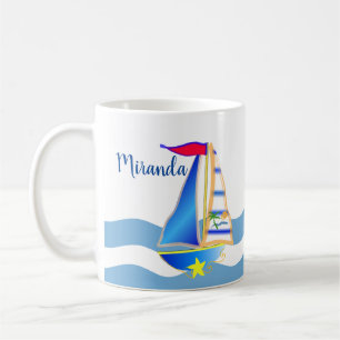 Sunny Sailing Day Custom Coffee Mug
