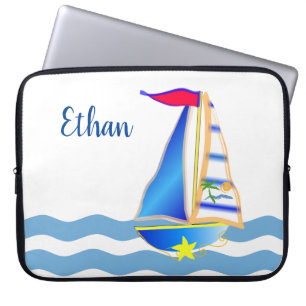 Sunny Sailing Day Custom Laptop Sleeve