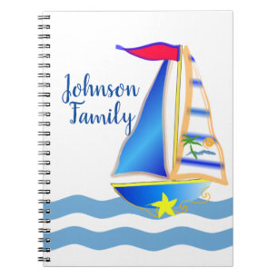 Sunny Sailing Day Custom Notebook