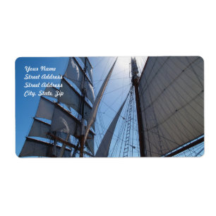 Sunny Sails Background Shipping Label