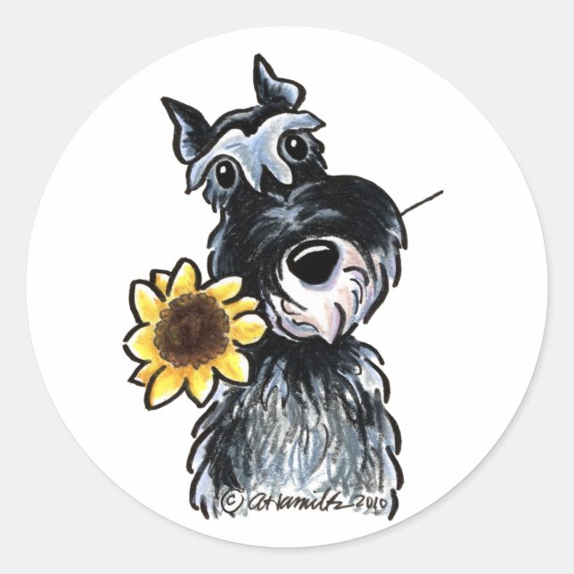 Sunny Schnauzer Classic Round Sticker (Front)