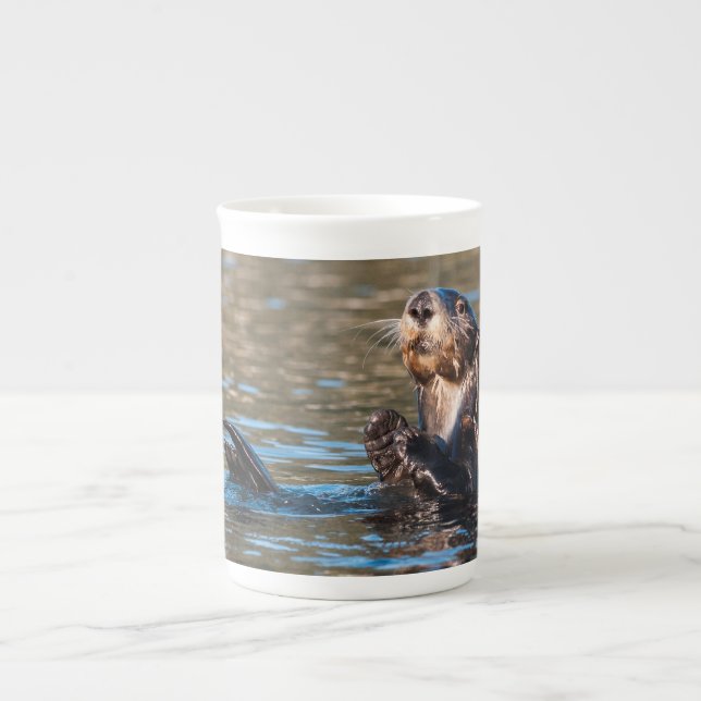 Sunny Sea Otter Bone China Mug (Front)