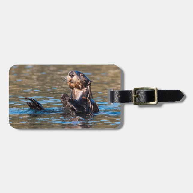 Sunny Sea Otter Luggage Tag (Front Horizontal)