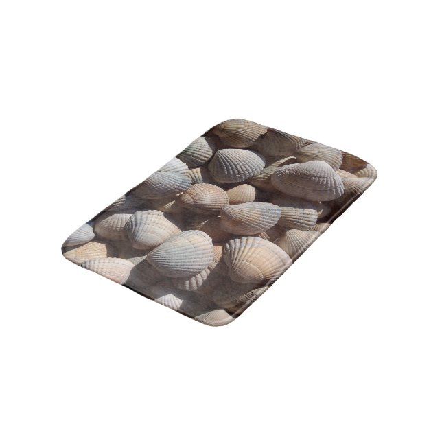 Sunny Seashells, Bath Mat, Summer Beach, Nature Mat (Angled)