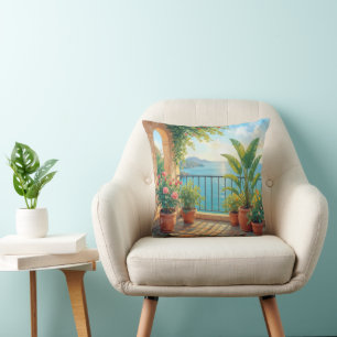 Sunny Seaside Terrace Cushion