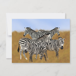 Sunny Serengeti Zebra African Wildlife Safari Postcard