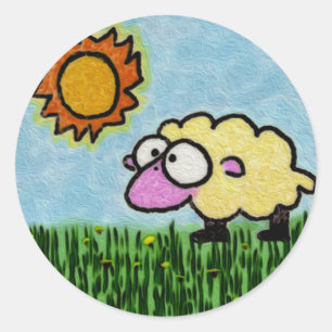 Sunny Sheep Classic Round Sticker