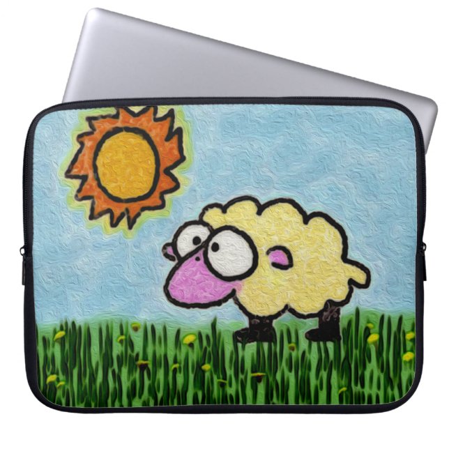 Sunny Sheep Laptop Sleeve (Front)