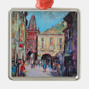 Sunny Side Prague Metal Ornament