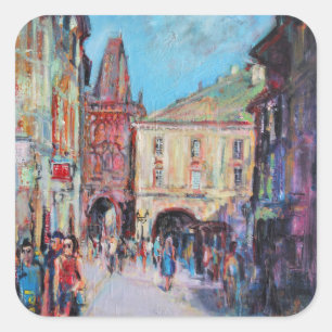 Sunny Side Prague Square Sticker