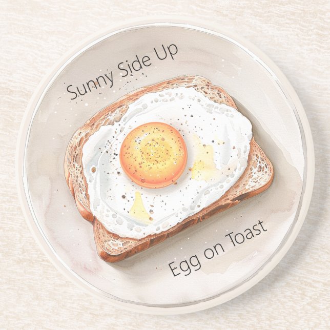 Sunny Side Up Egg on Toast Coaster (Front)
