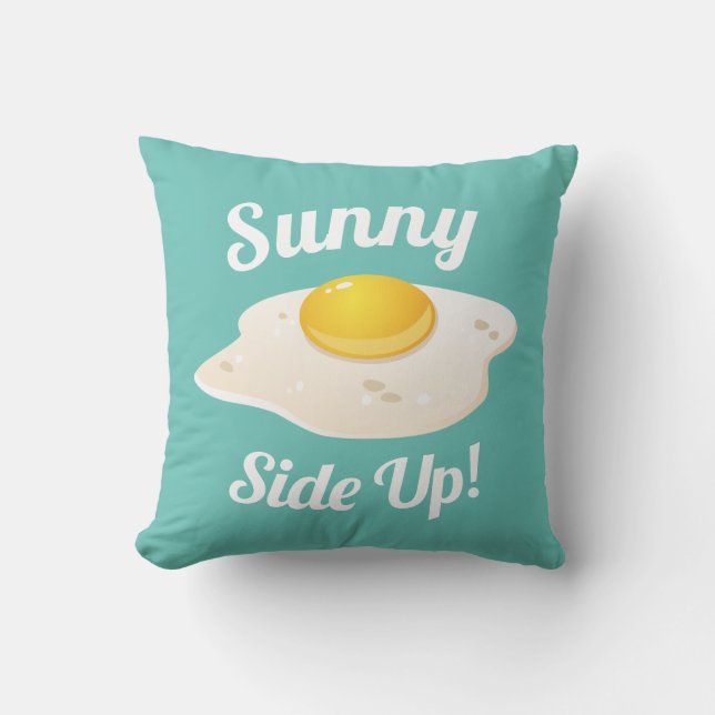 Sunny Side Up Fried Egg Breakfast Cushion (Front)