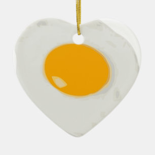 Sunny Side Up Fried Egg Ceramic Tree Decoration