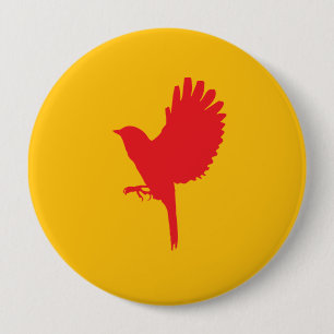 Sunny Sky Bird Buttons –Cheerful Yellow Silhouette